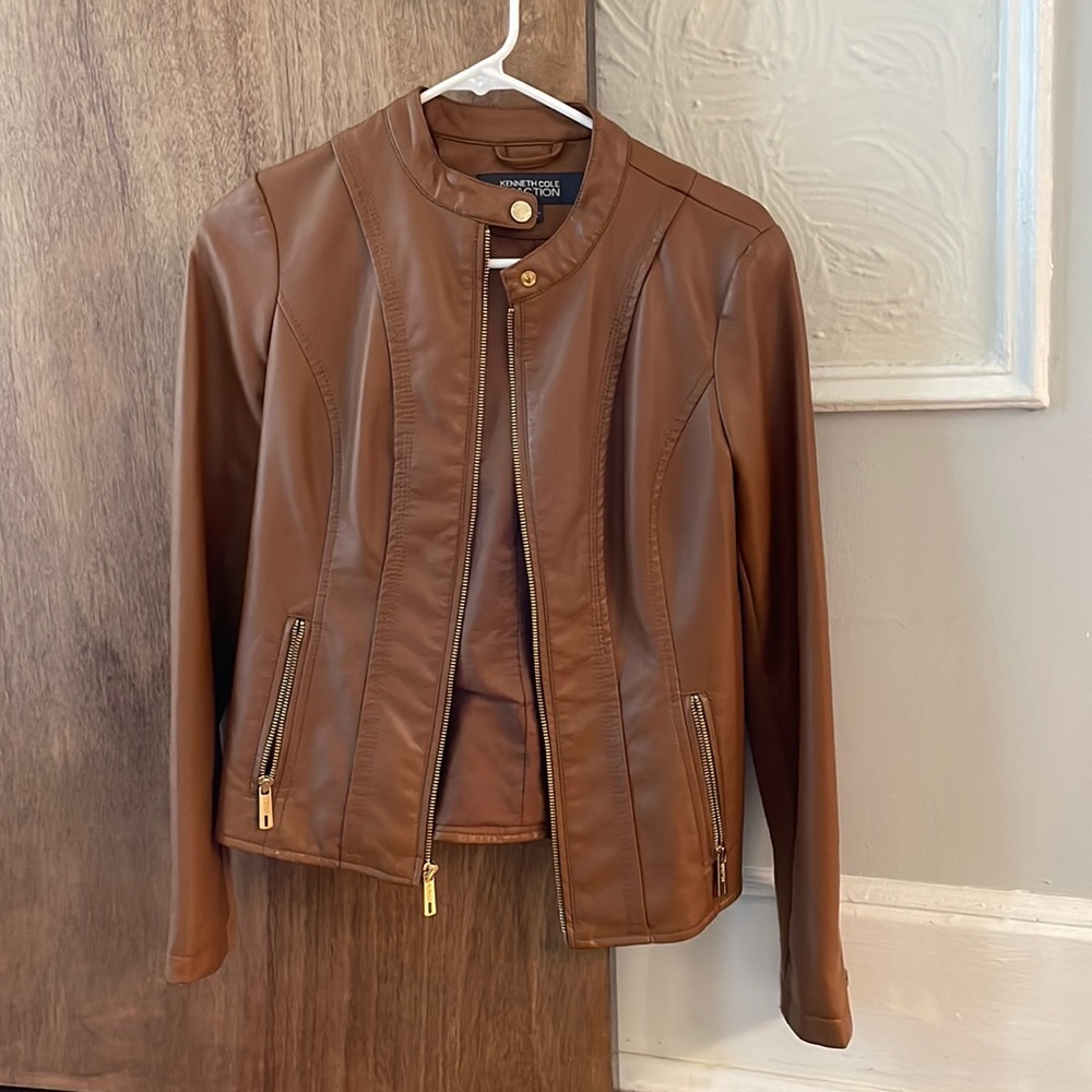 Tan faux leather Kenneth Cole jacket